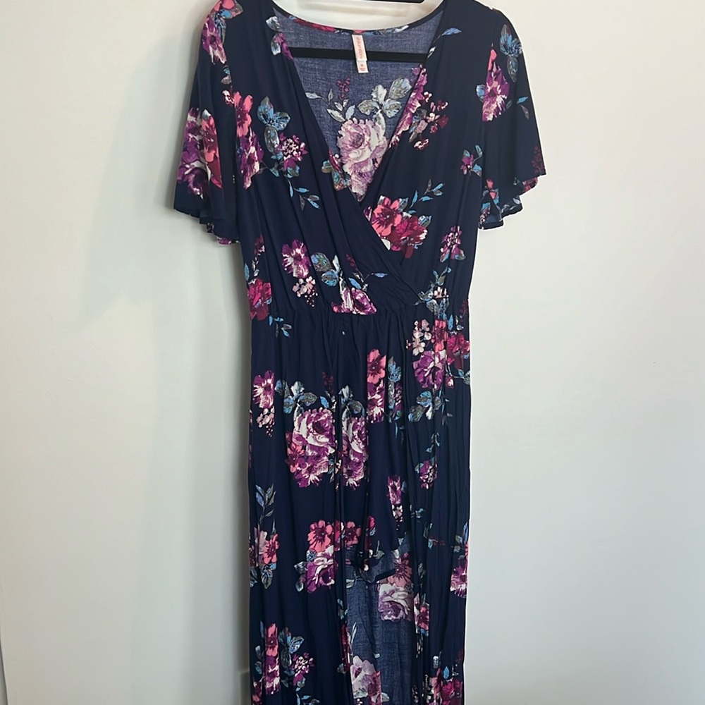 Floor Length Floral Split Maxi Romper Dress 🪻